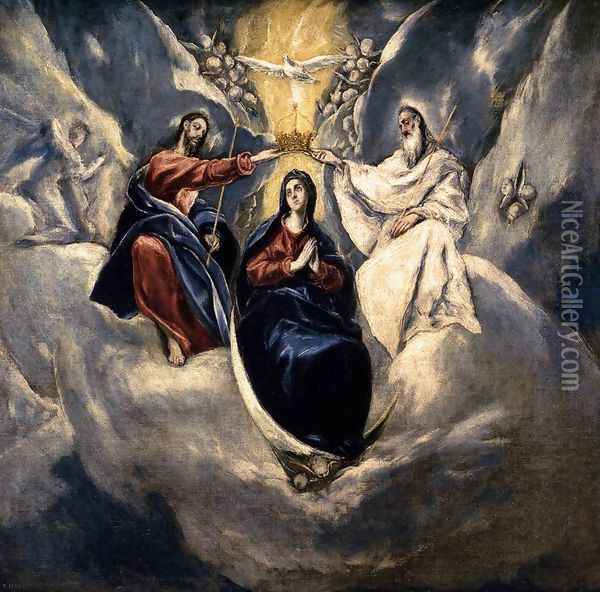 The Coronation of the Virgin 1591 Oil Painting - El Greco (Domenikos Theotokopoulos)