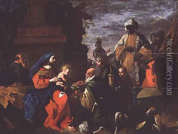 The Adoration of the Magi, c.1640-45 Oil Painting - Jean Tassel