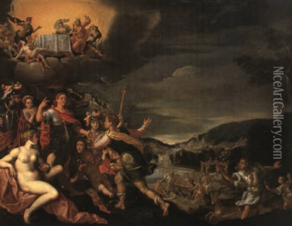 Allegorie Des Friedens Oil Painting - Lucas de Heere