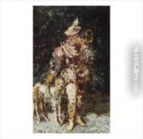Le Piqueux Et Son Chien Oil Painting - Adolphe Joseph Th. Monticelli