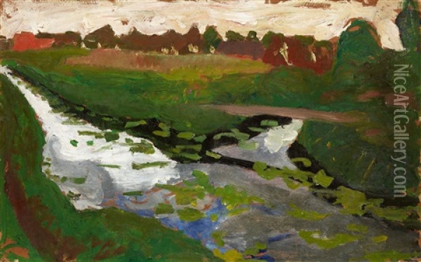 Landschaft Mit Moorkanal Oil Painting - Paula Modersohn-Becker