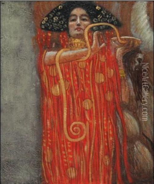 Hygieia Oil Painting - Gustav Klimt