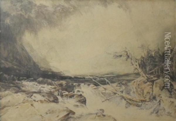 Stormy Landscape Oil Painting - John Ruskin