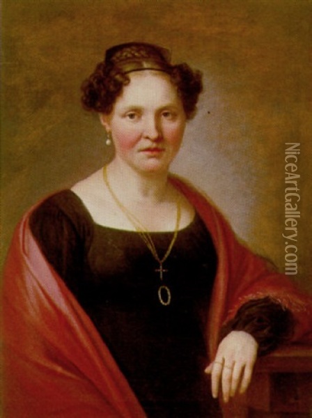 Damenportrat Oil Painting - Joseph Hauber