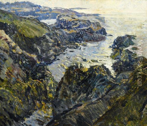 The Coast Of Cornwall Oil Painting - Walter Elmer Schofield