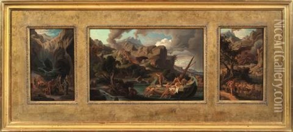 Drei Szenen Aus Der Odyssee Oil Painting - Friedrich Johann C.E. Preller the Elder