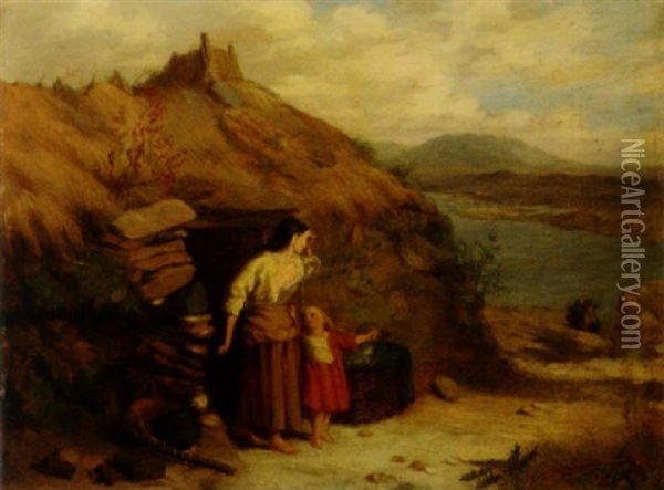 The Welcome, Near Clifden Connemara, Ireland Oil Painting - George Washington Brownlow