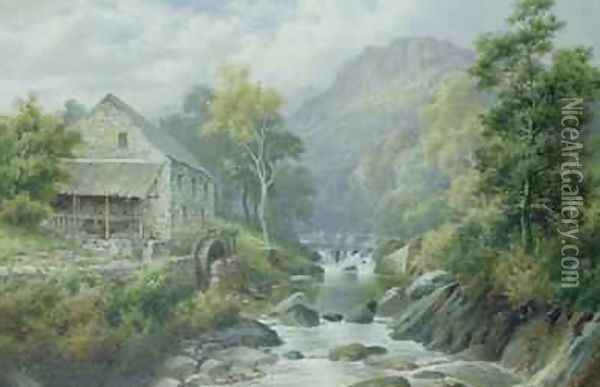 Old Disused Mill Dolgelly Oil Painting - William Henry Mander