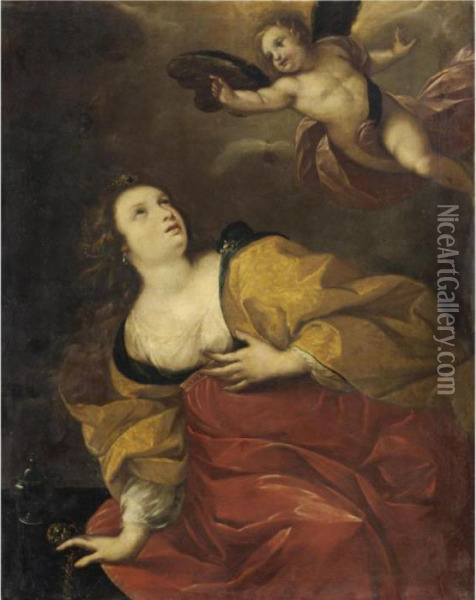 Maddalena E Un Angelo Oil Painting - Carlo Francesco Nuvolone