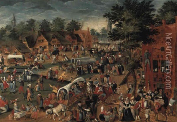 The Feast Of St. George Oil Painting - Marten van Cleve the Elder