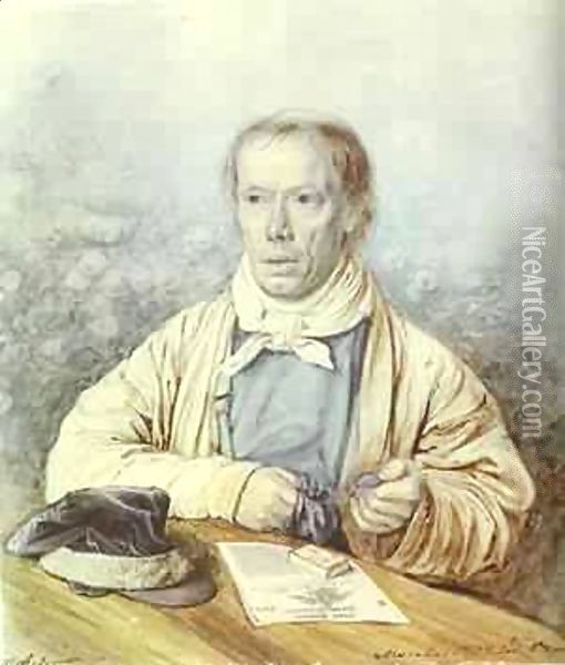 Portrait Of A I Fedotov The Artists Father 1837 Oil Painting - Pavel Andreevich Fedotov