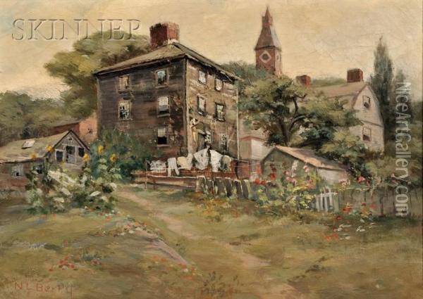 In The Old Town Marblehead Oil Painting - Nathaniel L. Berry