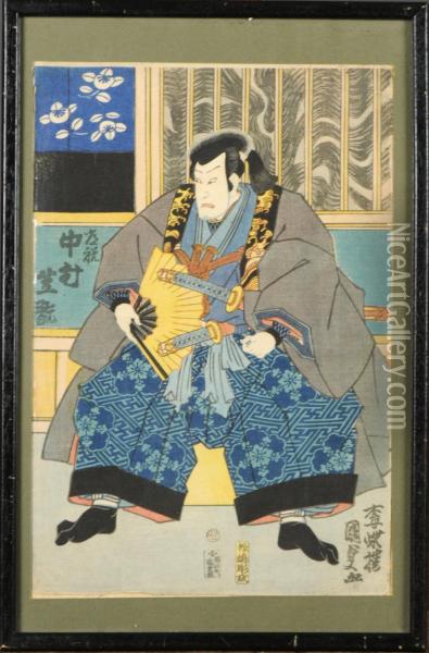 Samourai Oil Painting - Kunisada
