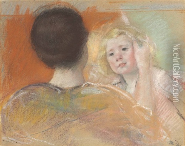 Mother Combing Sara's Hair (no. 1) Oil Painting - Mary Cassatt