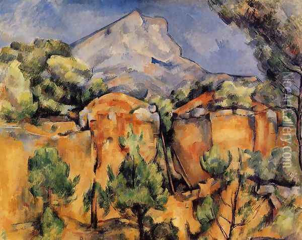 Mont Sainte Victoire Seen From The Bibemus Quarry Oil Painting - Paul Cezanne