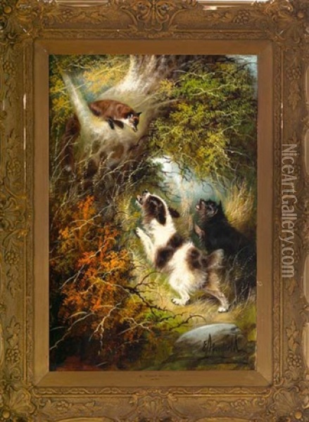 Reynard The Fox At Bay Oil Painting - Edward Armfield