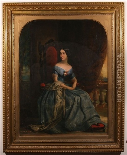 Portrait Of A Evdokia Petrovna Sokolova Oil Painting - Pimen Nikitich Orlov