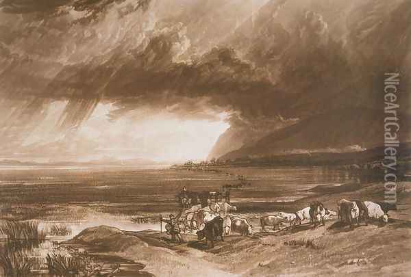Solway Moss, from the Liber Studiorum, engraved by Thomas Lupton, 1816 Oil Painting - Joseph Mallord William Turner