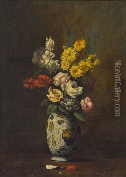 Blumenstillleben Oil Painting - Germain Theodore Ribot