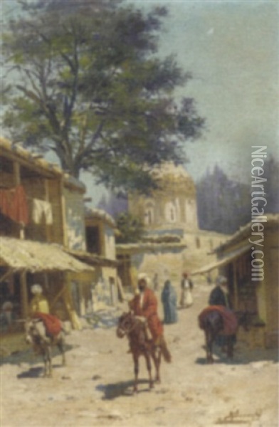 The Marketplace Oil Painting - Henri Arthur Bonnefoy