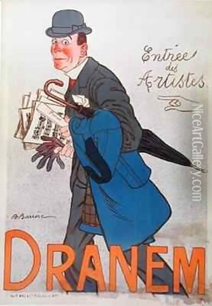 Poster depicting Dranem (1869-1935) Oil Painting - Adrien Barrere