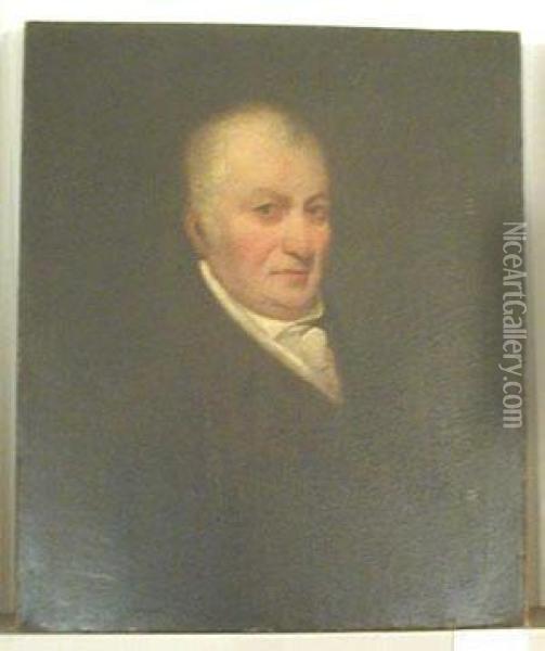 Half Length Portrait Of A Gentleman Oil Painting - Sir William Beechey