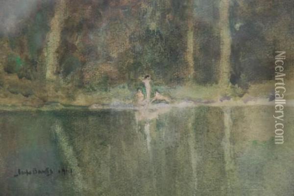 The Bathers Oil Painting - John D. Banks