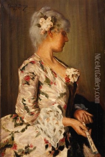 Portrait D'une Elegante Oil Painting - Edouard Bisson