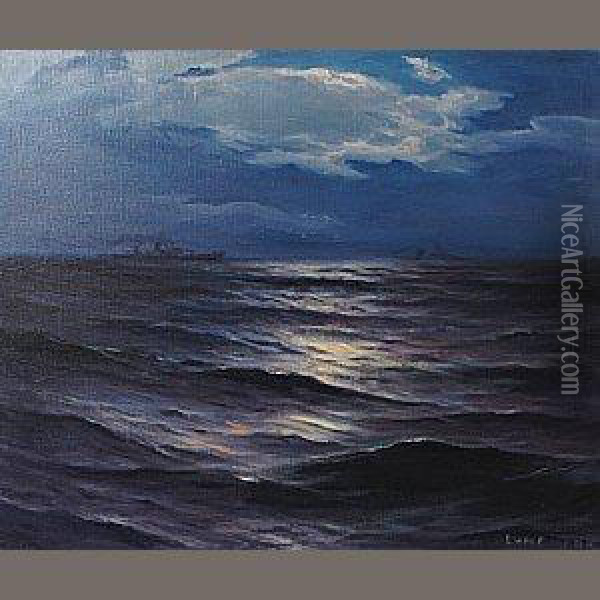 Night Pacific Oil Painting - Leon Lundmark