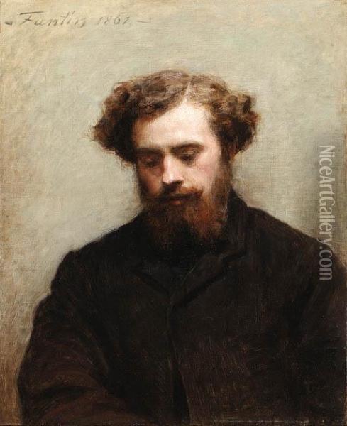 Portrait Du Peintre Anglais Ridley Oil Painting - Ignace Henri Jean Fantin-Latour