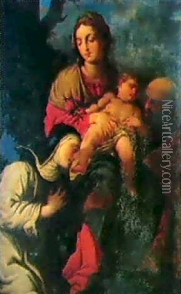 Sacra Famiglia Con Santa Caterina Oil Painting - Pietro Negri