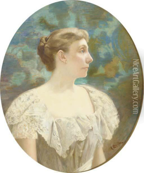 Portrait Of Mary Louisa Halsted Oil Painting - Richard Creifelds
