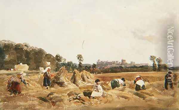 Cornfield, Windsor, 1841 Oil Painting - Peter de Wint