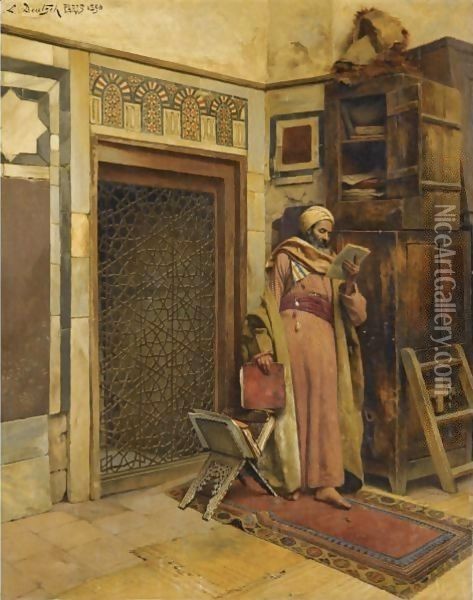 The Scholar Oil Painting - Ludwig Deutsch