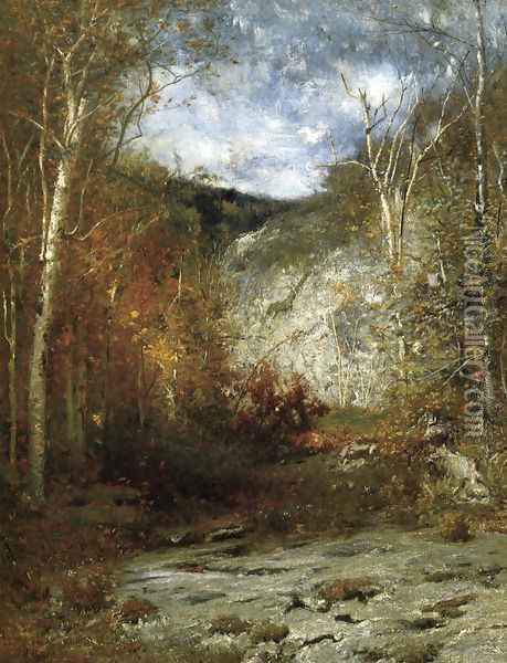 Rocky Ledge, Adirondacks Oil Painting - Alexander Helwig Wyant