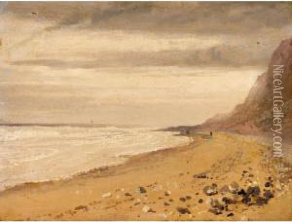 View Of Osmington Bay, Dorset Oil Painting - William Linton
