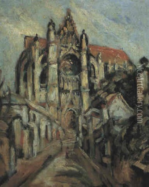 La Cathedrale De Beauvais Oil Painting - Pierre Dumont