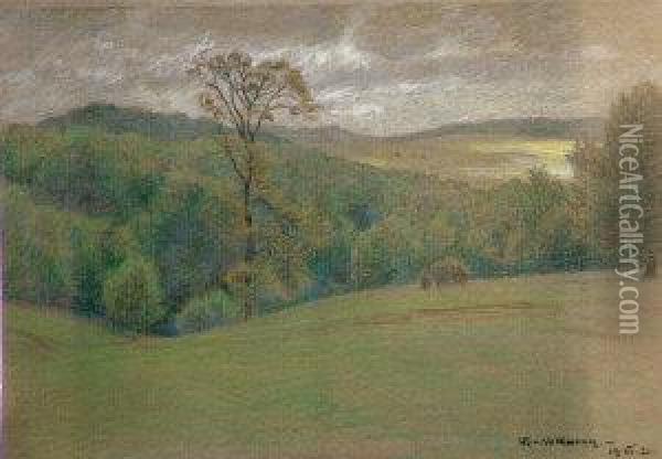 Pastoral Landscape Oil Painting - Hans Richard Von Volkmann