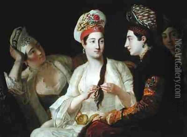 Turkish Women Oil Painting - Antoine de Favray