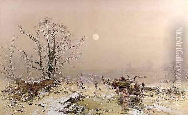 Winter Scene Oil Painting - Charles Branwhite