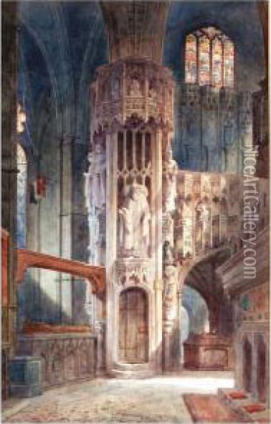 Royal Chapel, Westminster Abbey Oil Painting - Alfred Edward Parkman