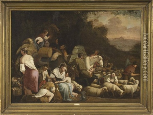 La Halte Des Bergers Oil Painting - Jacopo dal Ponte Bassano