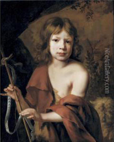 Portrait Of A Young Boy As Saint John The Baptist Oil Painting - Jacob Cornelisz Van Oostsanen