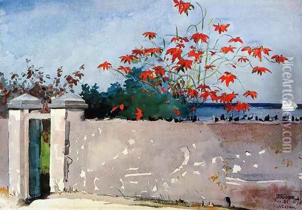 A Wall, Nassau Oil Painting - Winslow Homer