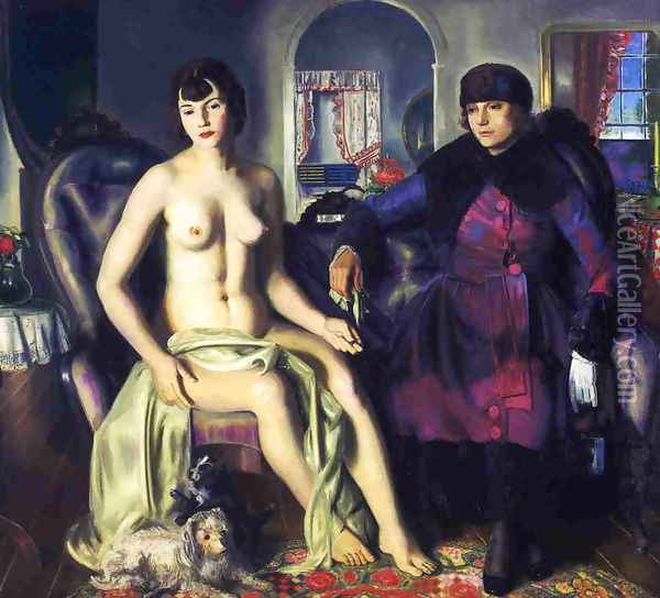 Two Women Aka Sacred And Profane Love Oil Painting - George Wesley Bellows