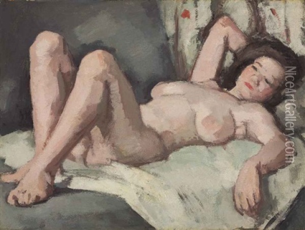 Reclining Nude Oil Painting - Samuel John Peploe