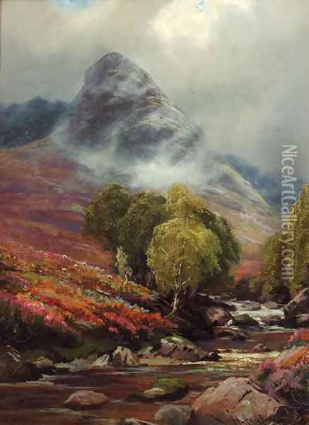 In Glen Sannox, Scotland Oil Painting - Henry Hadfield Cubley