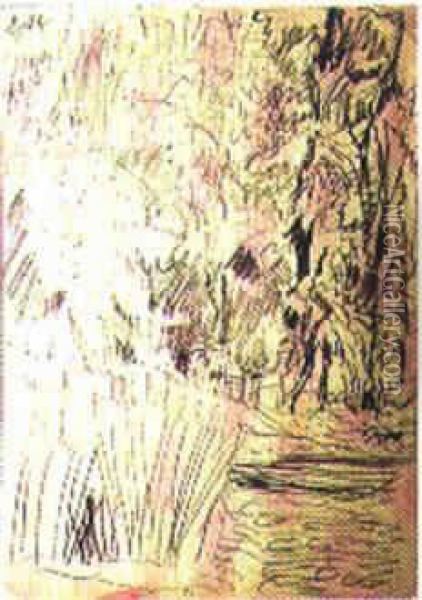 Paysage Des Bords De Seine, Circa 1912-1915 Oil Painting - Pierre Bonnard