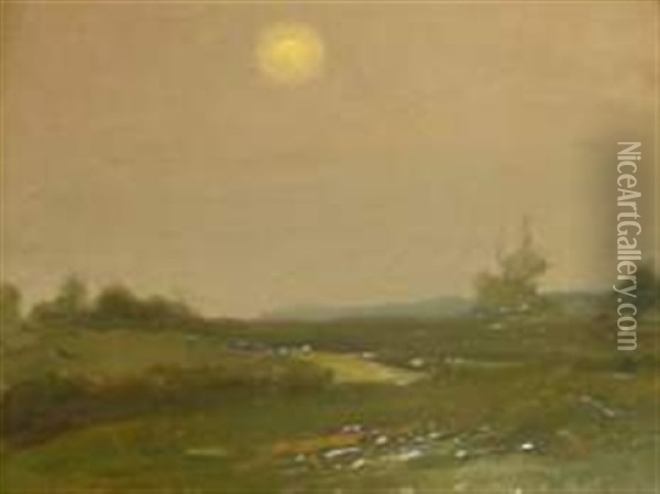 Moonlight After Sunset, Air Misty Oil Painting - Charles Henry Fromuth