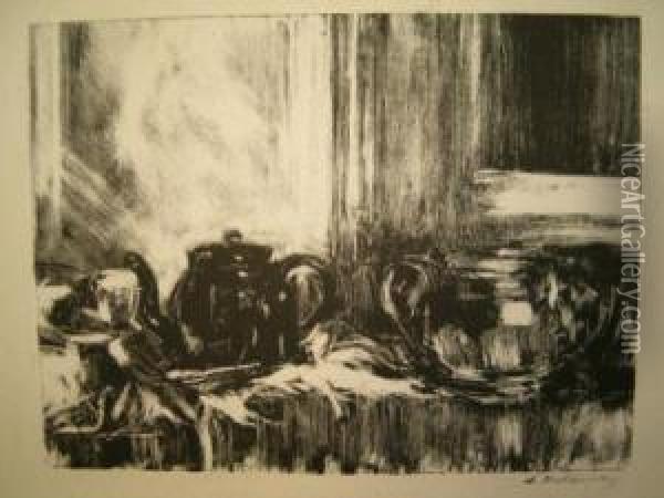 Still Life With Tea Service Oil Painting - Albert De Belleroche
